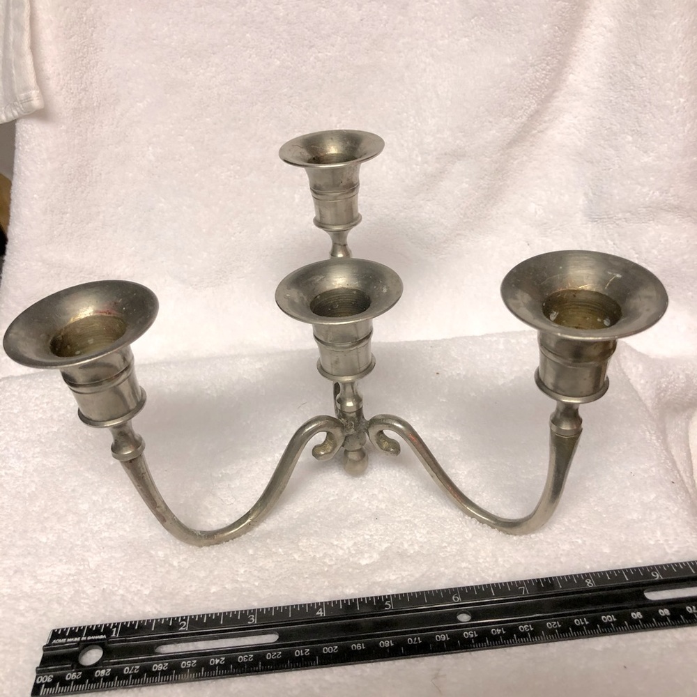 Vintage Silver brass 4 candle holder